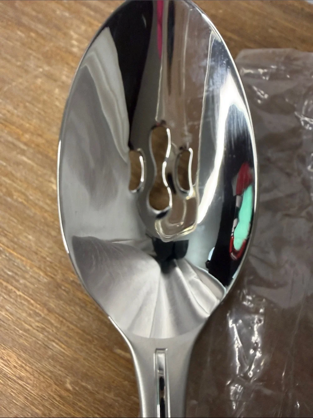 Oneida Stave Serving Spoons Set of 3 Slotted Pierced Solid Stainless Steel 18/10